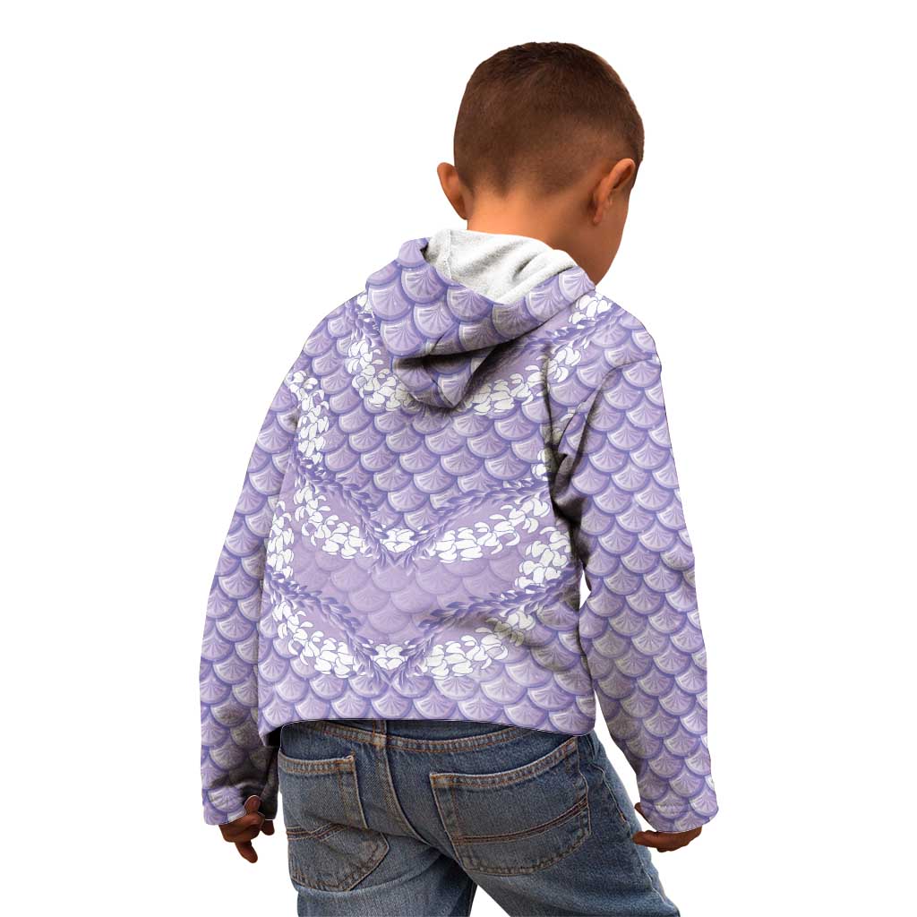 Lilac Mermaid Puakenikeni Maile Lei Kid Hoodie