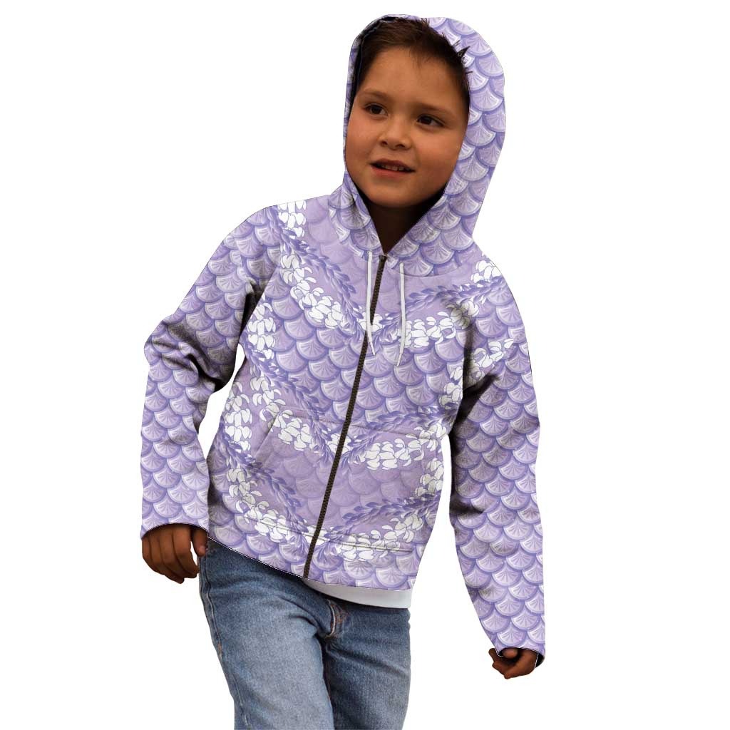 Lilac Mermaid Puakenikeni Maile Lei Kid Hoodie