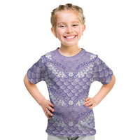 Lilac Mermaid Puakenikeni Maile Lei Kid T Shirt