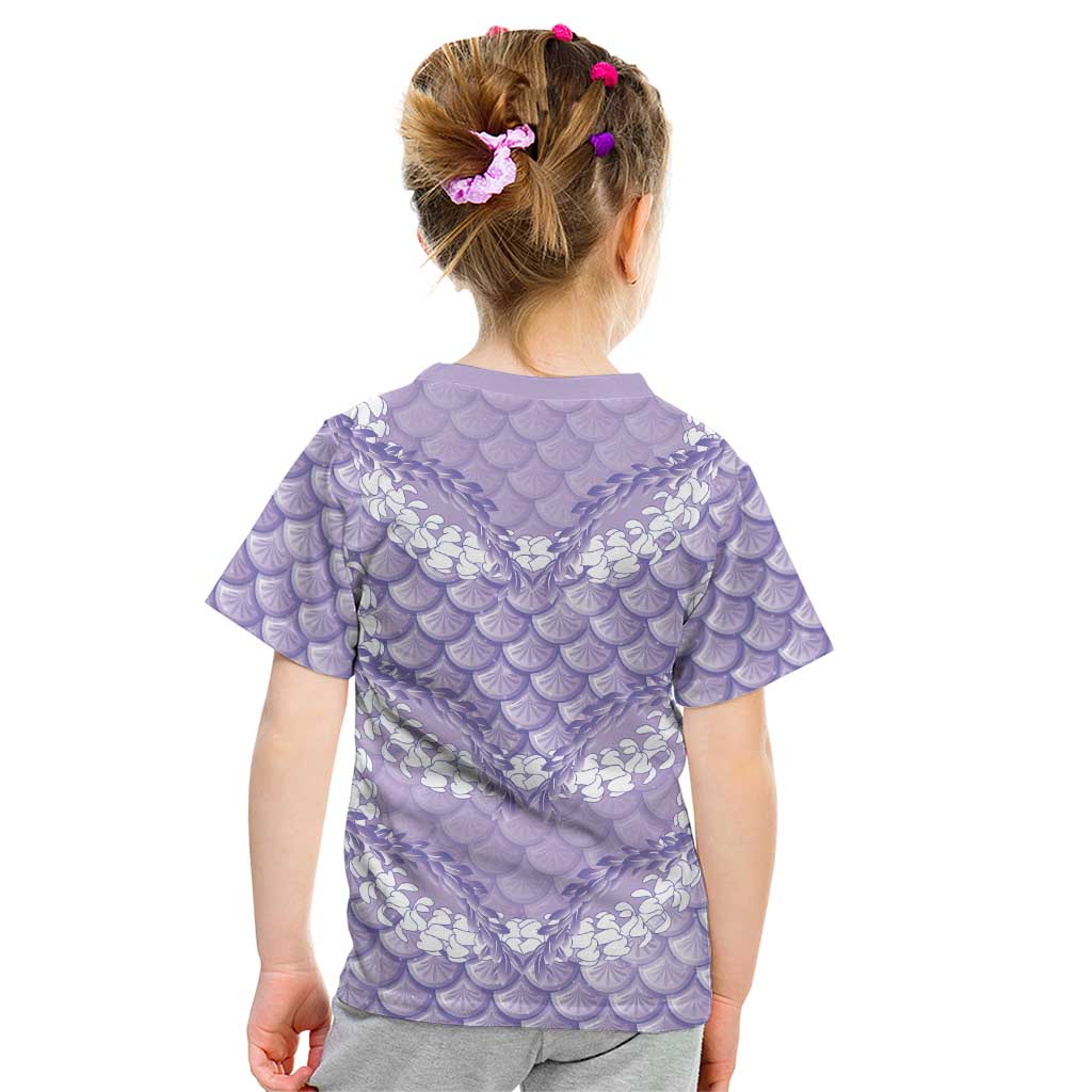 Lilac Mermaid Puakenikeni Maile Lei Kid T Shirt
