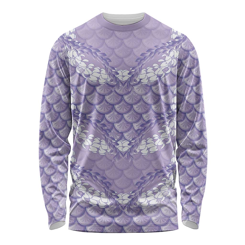 Lilac Mermaid Puakenikeni Maile Lei Long Sleeve Shirt