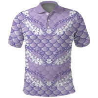 Lilac Mermaid Puakenikeni Maile Lei Polo Shirt