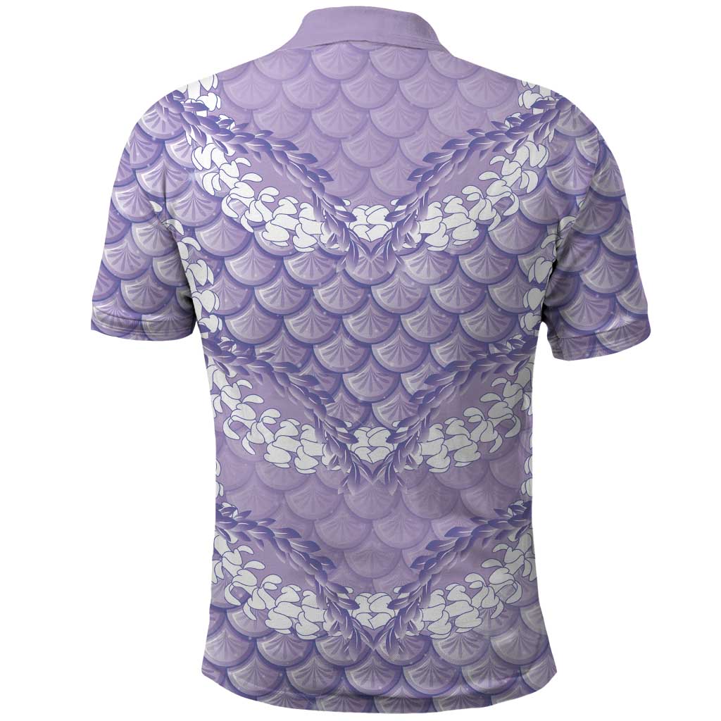 Lilac Mermaid Puakenikeni Maile Lei Polo Shirt