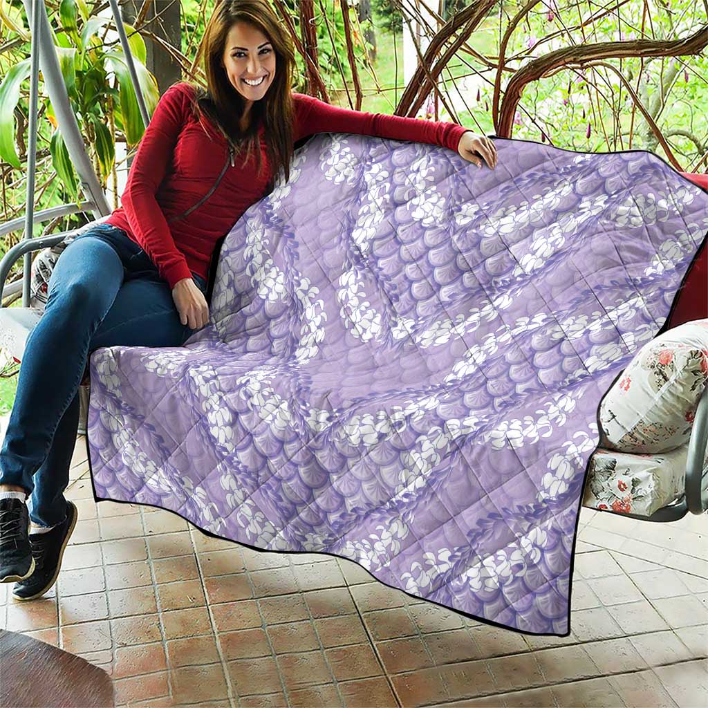 Lilac Mermaid Puakenikeni Maile Lei Quilt