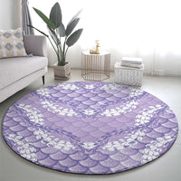 Lilac Mermaid Puakenikeni Maile Lei Round Carpet LT01 - Polynesian Pride
