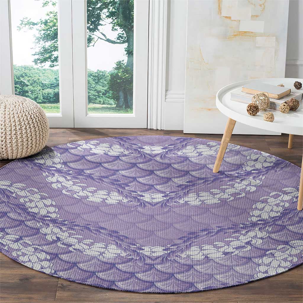 Lilac Mermaid Puakenikeni Maile Lei Round Carpet LT01 - Polynesian Pride