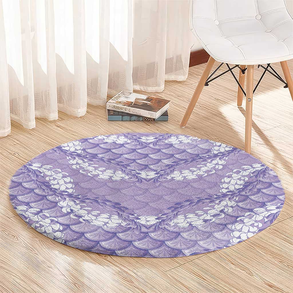 Lilac Mermaid Puakenikeni Maile Lei Round Carpet LT01 - Polynesian Pride