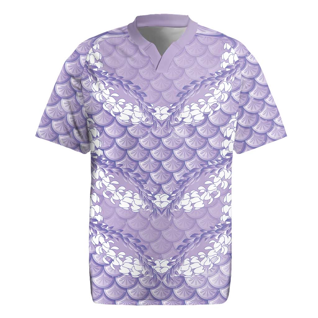 Lilac Mermaid Puakenikeni Maile Lei Rugby Jersey