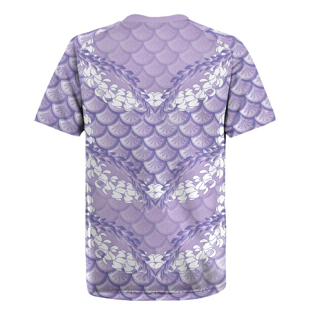 Lilac Mermaid Puakenikeni Maile Lei Rugby Jersey