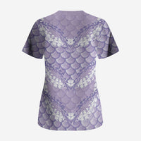 Lilac Mermaid Puakenikeni Maile Lei Scrub Top