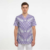 Lilac Mermaid Puakenikeni Maile Lei Scrub Top