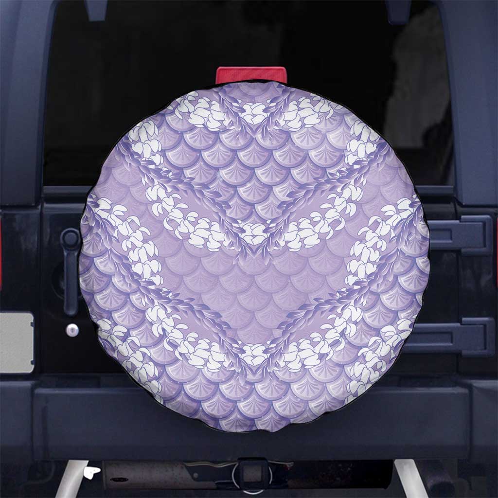 Lilac Mermaid Puakenikeni Maile Lei Spare Tire Cover