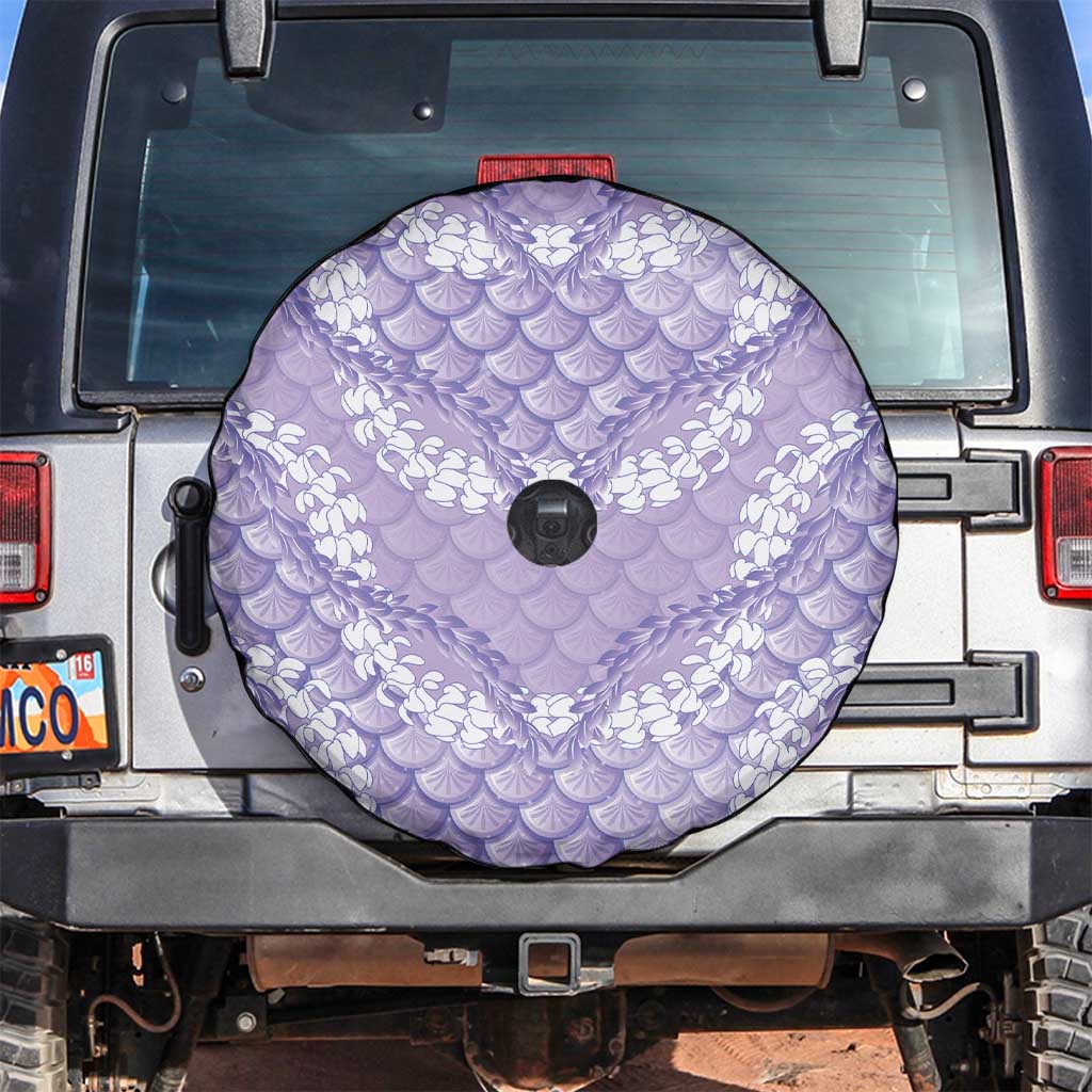 Lilac Mermaid Puakenikeni Maile Lei Spare Tire Cover