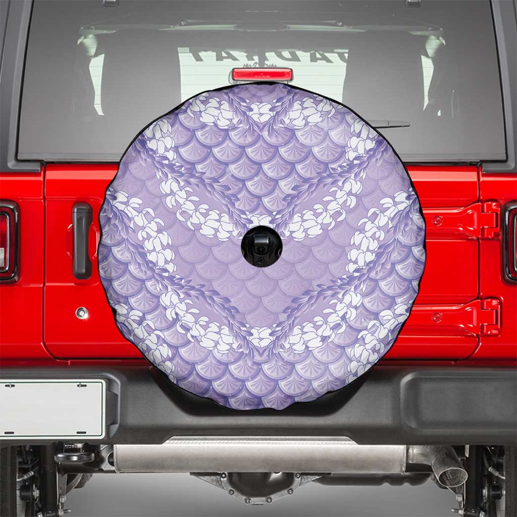 Lilac Mermaid Puakenikeni Maile Lei Spare Tire Cover