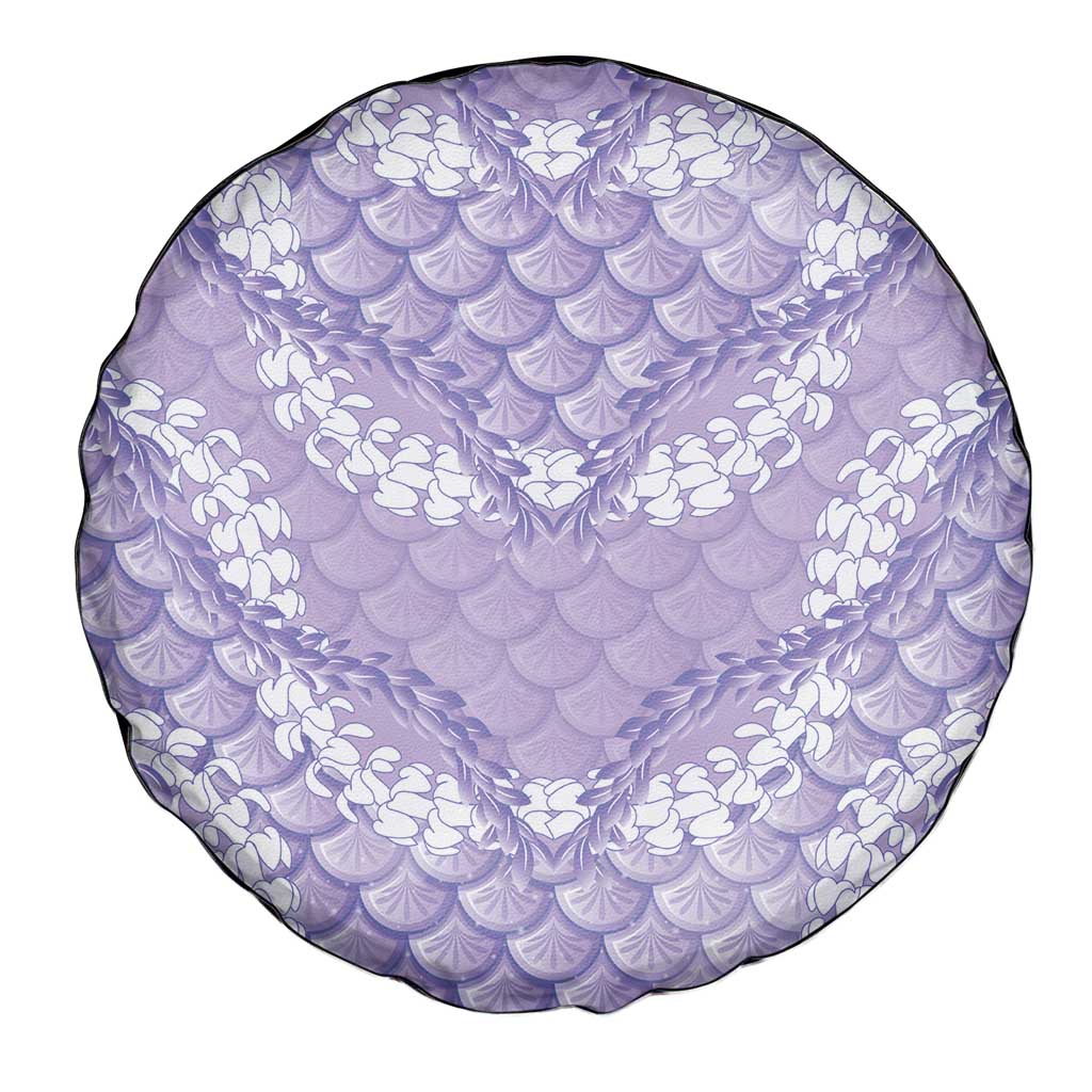 Lilac Mermaid Puakenikeni Maile Lei Spare Tire Cover