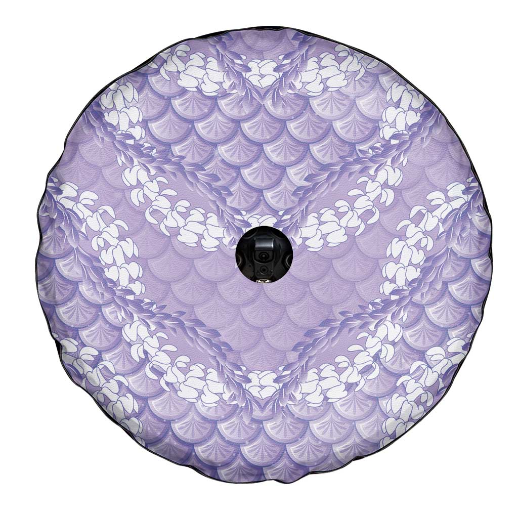 Lilac Mermaid Puakenikeni Maile Lei Spare Tire Cover
