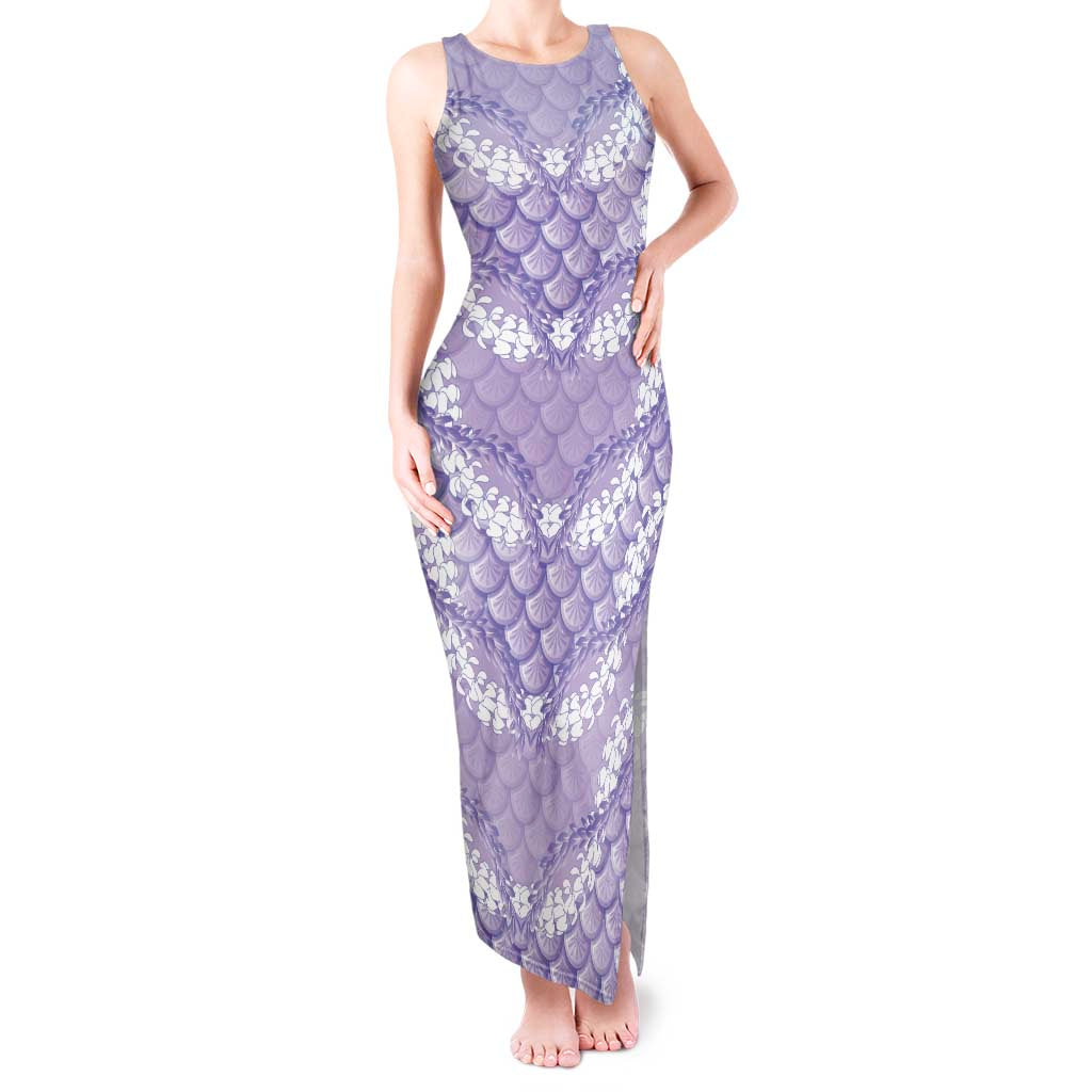 Lilac Mermaid Puakenikeni Maile Lei Tank Maxi Dress