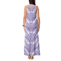 Lilac Mermaid Puakenikeni Maile Lei Tank Maxi Dress