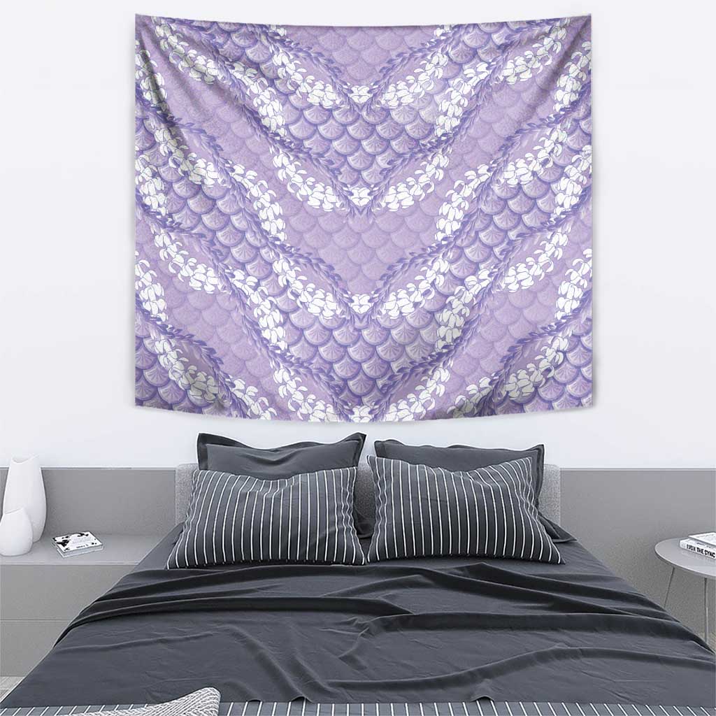 Lilac Mermaid Puakenikeni Maile Lei Tapestry