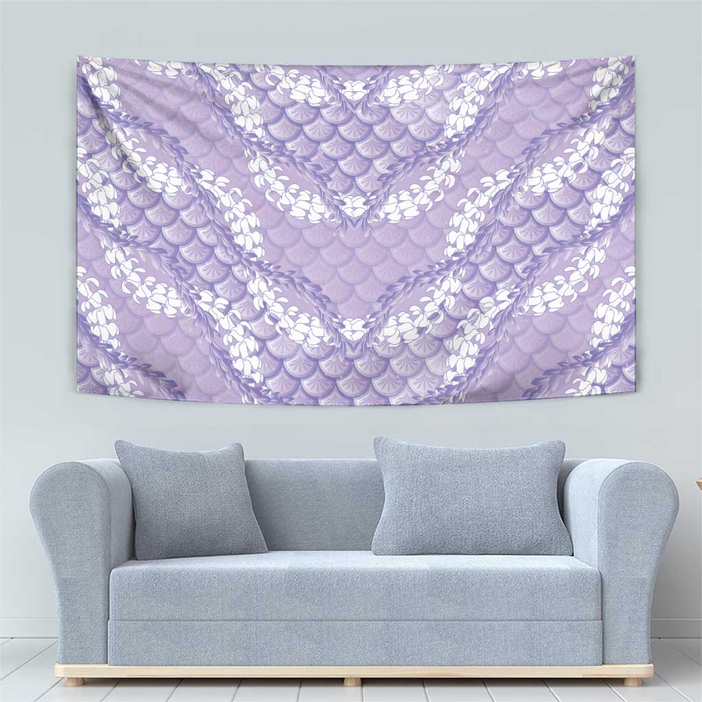 Lilac Mermaid Puakenikeni Maile Lei Tapestry