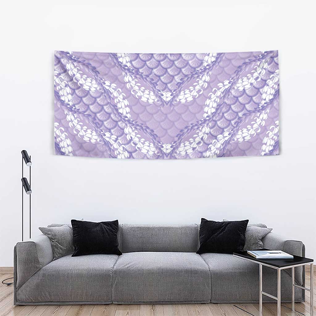 Lilac Mermaid Puakenikeni Maile Lei Tapestry