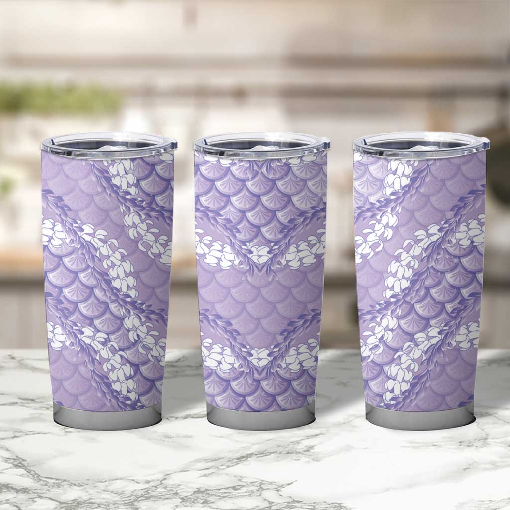Lilac Mermaid Puakenikeni Maile Lei Tumbler Cup