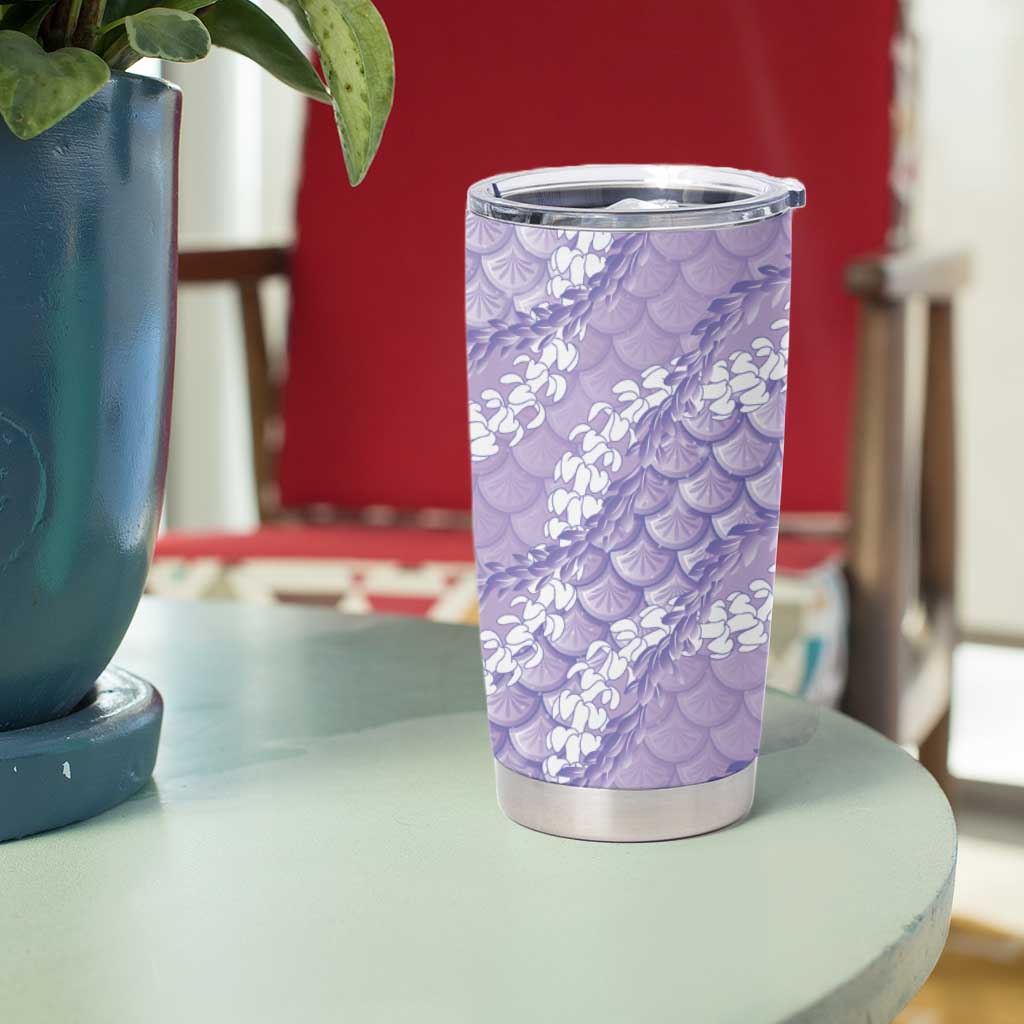 Lilac Mermaid Puakenikeni Maile Lei Tumbler Cup