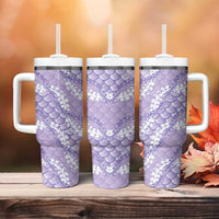 Lilac Mermaid Puakenikeni Maile Lei Tumbler With Handle