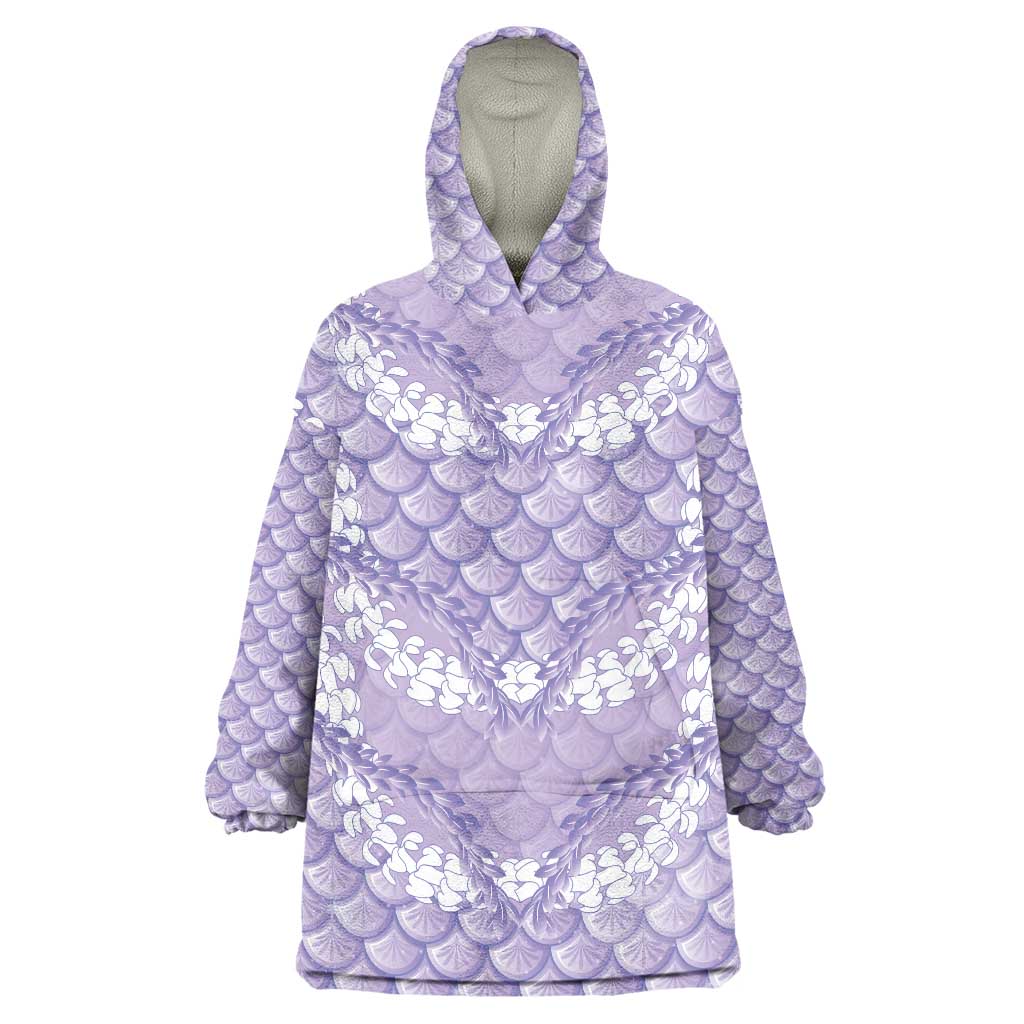 Lilac Mermaid Puakenikeni Maile Lei Wearable Blanket Hoodie LT01 One Size Purple - Polynesian Pride