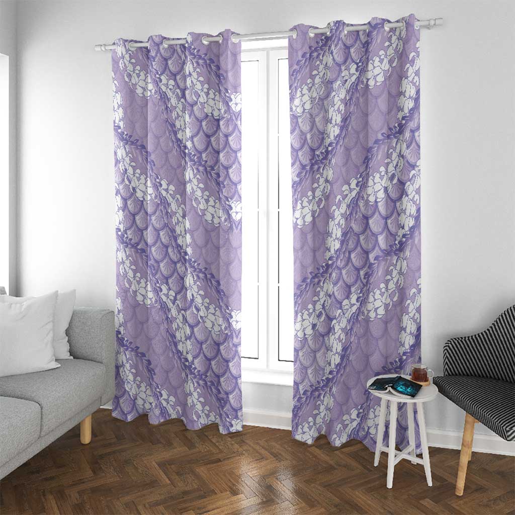 Lilac Mermaid Puakenikeni Maile Lei Window Curtain LT01 With Grommets Purple - Polynesian Pride
