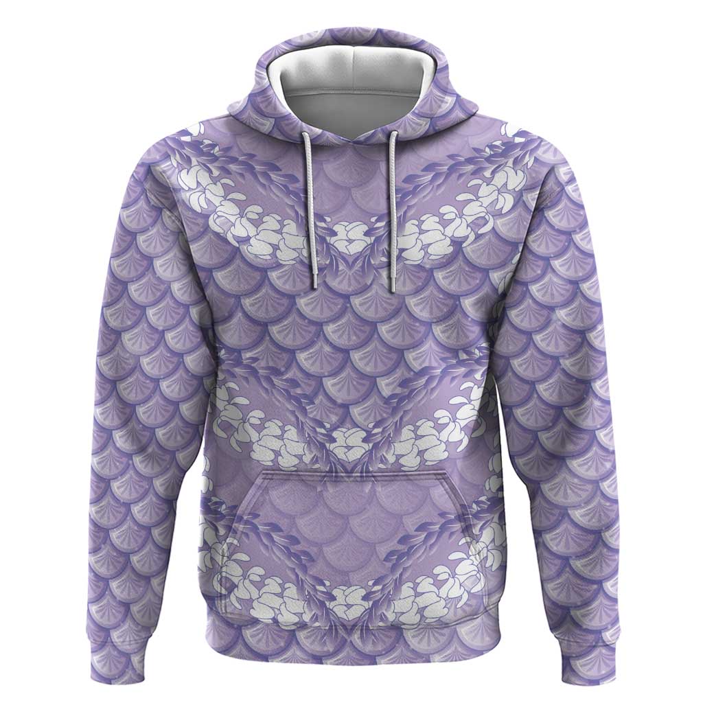 Lilac Mermaid Puakenikeni Maile Lei Zip Hoodie LT01 Pullover Hoodie Purple - Polynesian Pride
