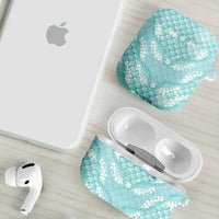 Light Turquoise Mermaid Puakenikeni Maile Lei AirPods Case
