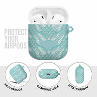 Light Turquoise Mermaid Puakenikeni Maile Lei AirPods Case