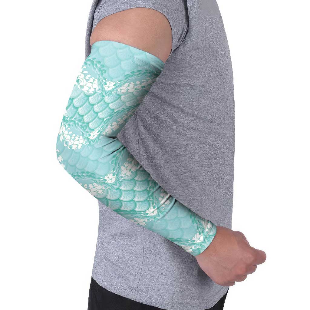 Light Turquoise Mermaid Puakenikeni Maile Lei Arm Sleeves LT01 - Polynesian Pride