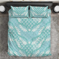 Light Turquoise Mermaid Puakenikeni Maile Lei Bedding Set LT01 Turquoise - Polynesian Pride