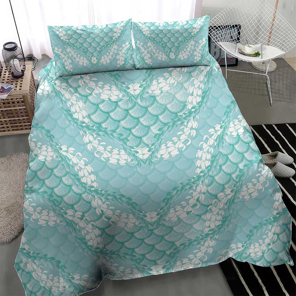 Light Turquoise Mermaid Puakenikeni Maile Lei Bedding Set LT01 - Polynesian Pride