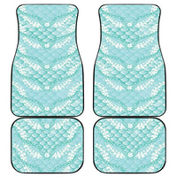 Light Turquoise Mermaid Puakenikeni Maile Lei Car Mats