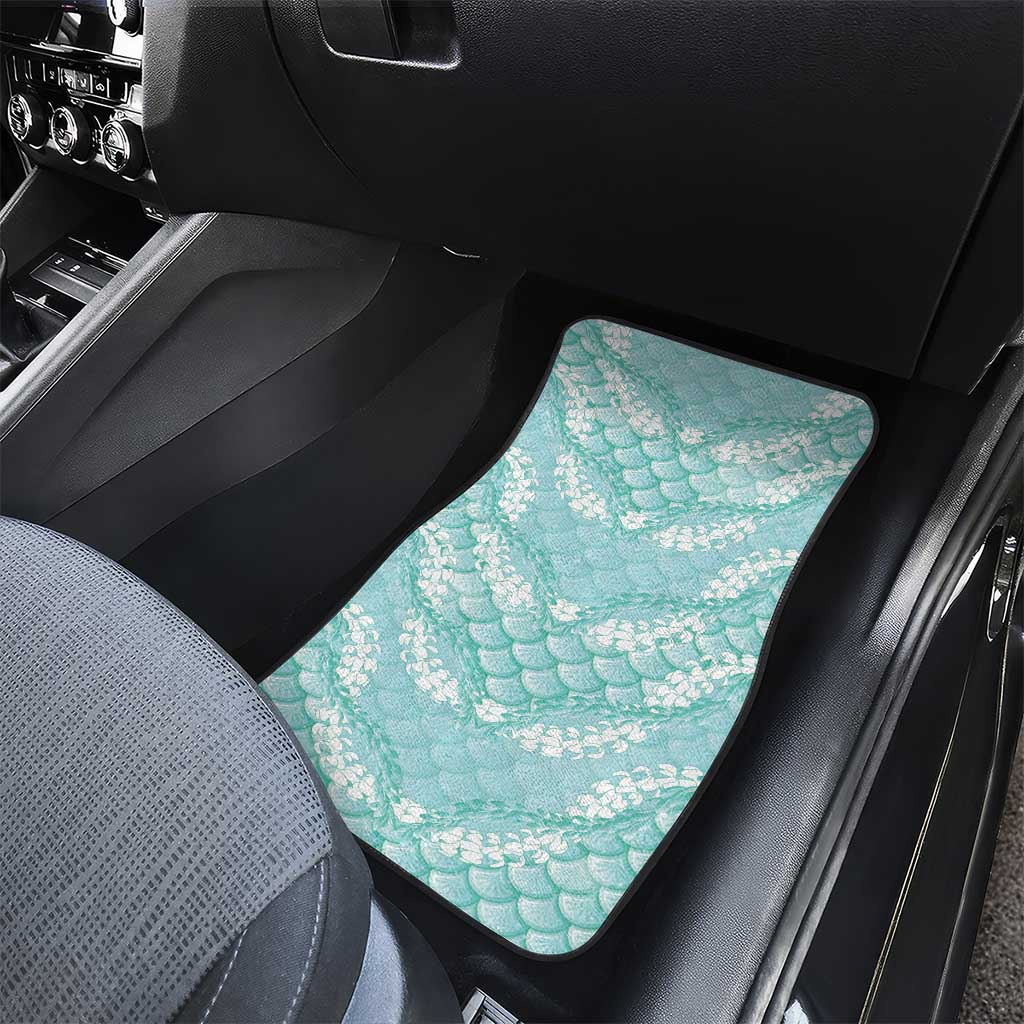 Light Turquoise Mermaid Puakenikeni Maile Lei Car Mats