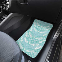 Light Turquoise Mermaid Puakenikeni Maile Lei Car Mats