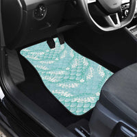 Light Turquoise Mermaid Puakenikeni Maile Lei Car Mats