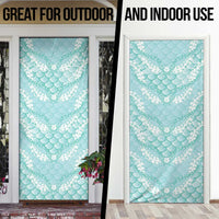 Light Turquoise Mermaid Puakenikeni Maile Lei Door Cover