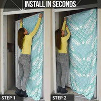 Light Turquoise Mermaid Puakenikeni Maile Lei Door Cover