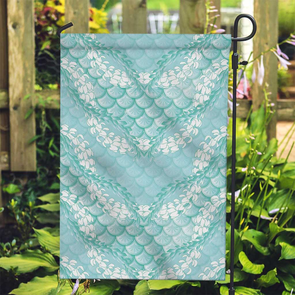 Light Turquoise Mermaid Puakenikeni Maile Lei Garden Flag