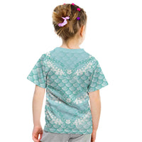 Light Turquoise Mermaid Puakenikeni Maile Lei Kid T Shirt