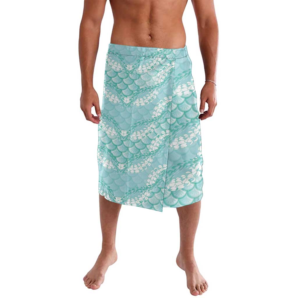 Light Turquoise Mermaid Puakenikeni Maile Lei Lavalava LT01 Turquoise - Polynesian Pride