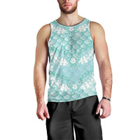 Light Turquoise Mermaid Puakenikeni Maile Lei Men Tank Top