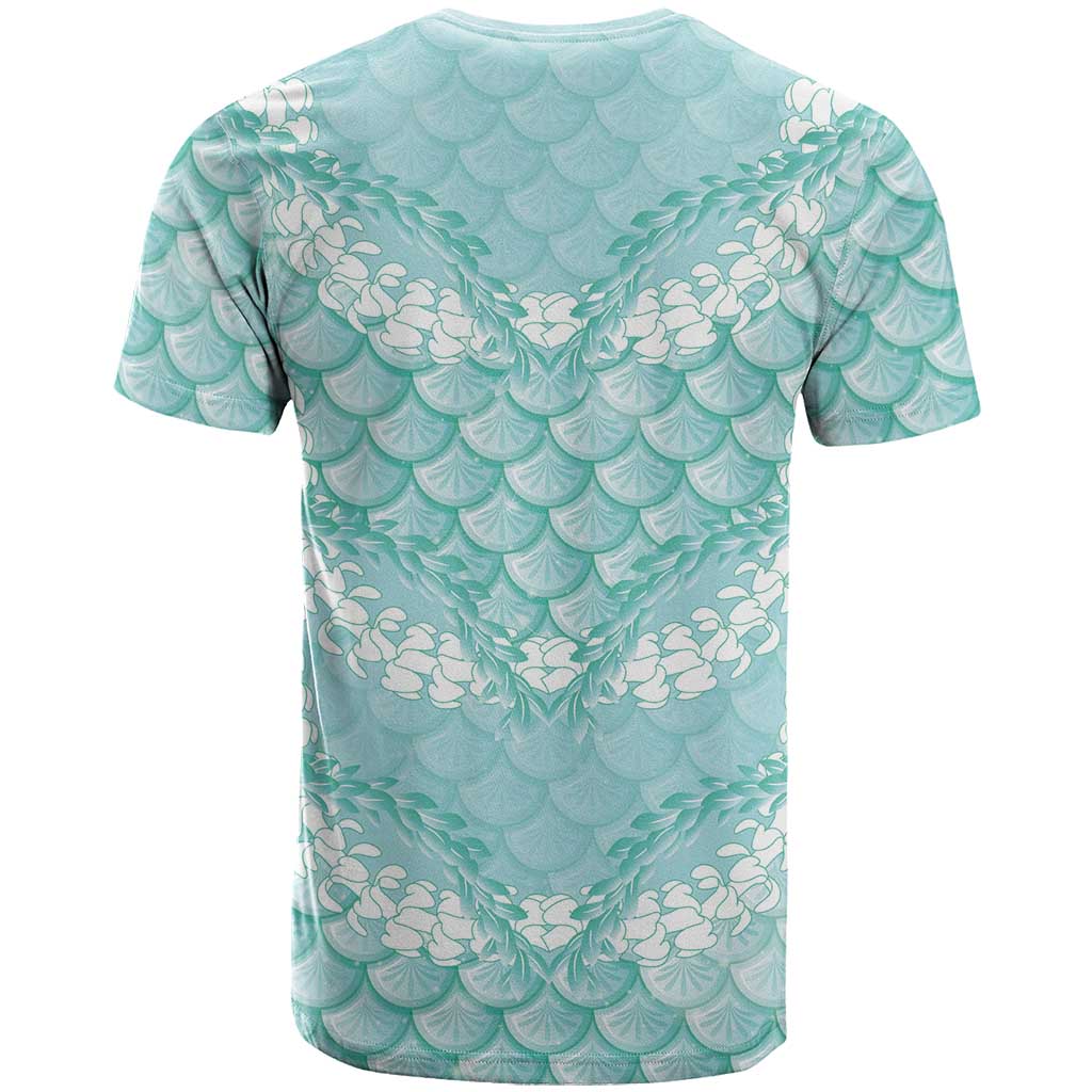 Light Turquoise Mermaid Puakenikeni Maile Lei T Shirt