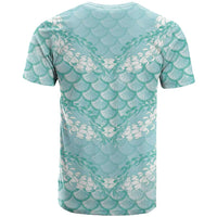 Light Turquoise Mermaid Puakenikeni Maile Lei T Shirt