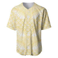 Pastel Yellow Mermaid Puakenikeni Maile Lei Baseball Jersey