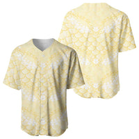 Pastel Yellow Mermaid Puakenikeni Maile Lei Baseball Jersey